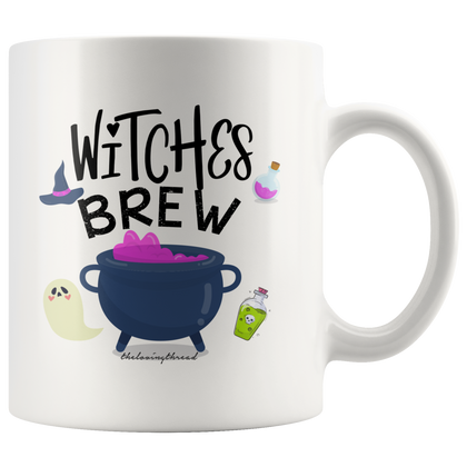 Witches Brew Halloween Mug White